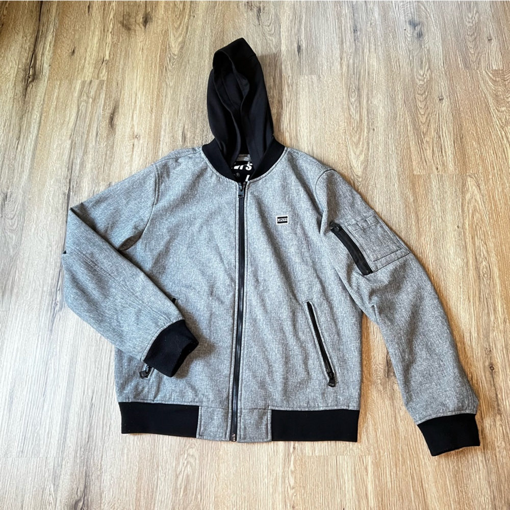 LEVI'S Men Hooded Water Resistant Softshell Bomber Jacket - Picture 2 of 12